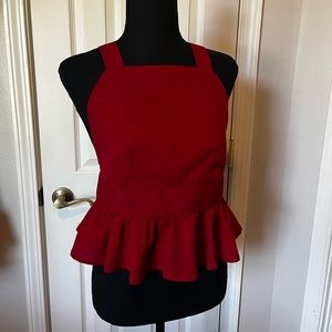 Urban outfitters red polyester tie back frilly material